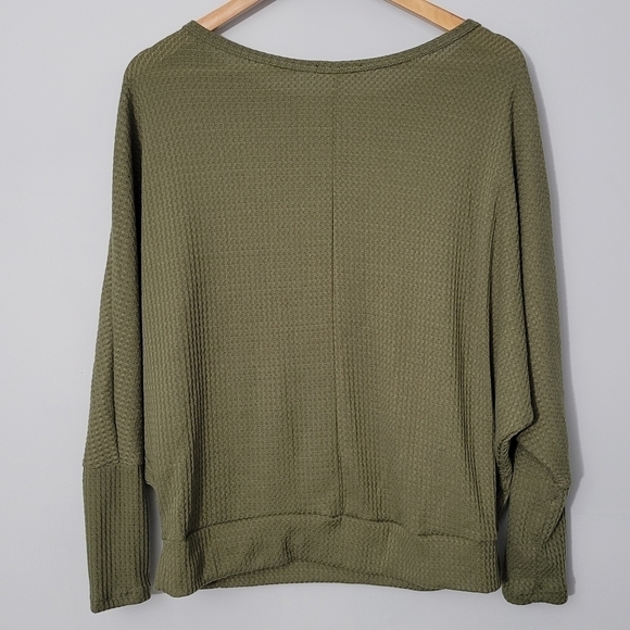 Reb. In J. 220 Olive Green Waffle Knit Thermal Top - Picture 7 of 8